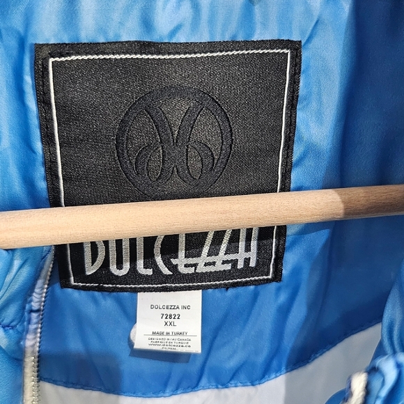 Dolcezza Glacier Bleu Puffer Vest Sz XXL Blue Contemporary Winter Artistic Snow - Picture 12 of 14